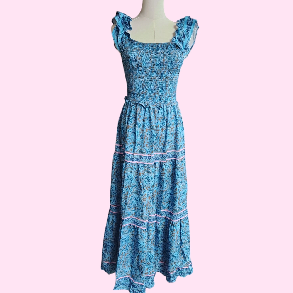 Blue Floral Women's Dress